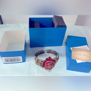 Heidi Daus Brass Red Crystal Rose
Statement Hinged Cuff Bracelet...